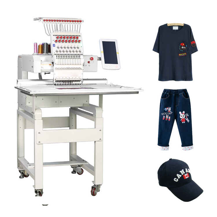 compact single head embroidery machine Automatic Flat T-shirt embroidery sequence katting machine price in pakis jent karhai