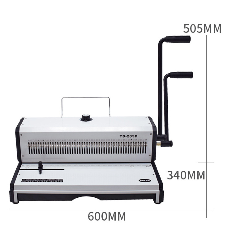 TD-205D High Quality Manual Double Coil Spiral Combo Double Handle Double Wire Binder A3 Calendar Binding Machine