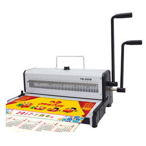 TD-205D High Quality Manual Double Coil Spiral Combo Double Handle Double Wire Binder A3 Calendar Binding Machine