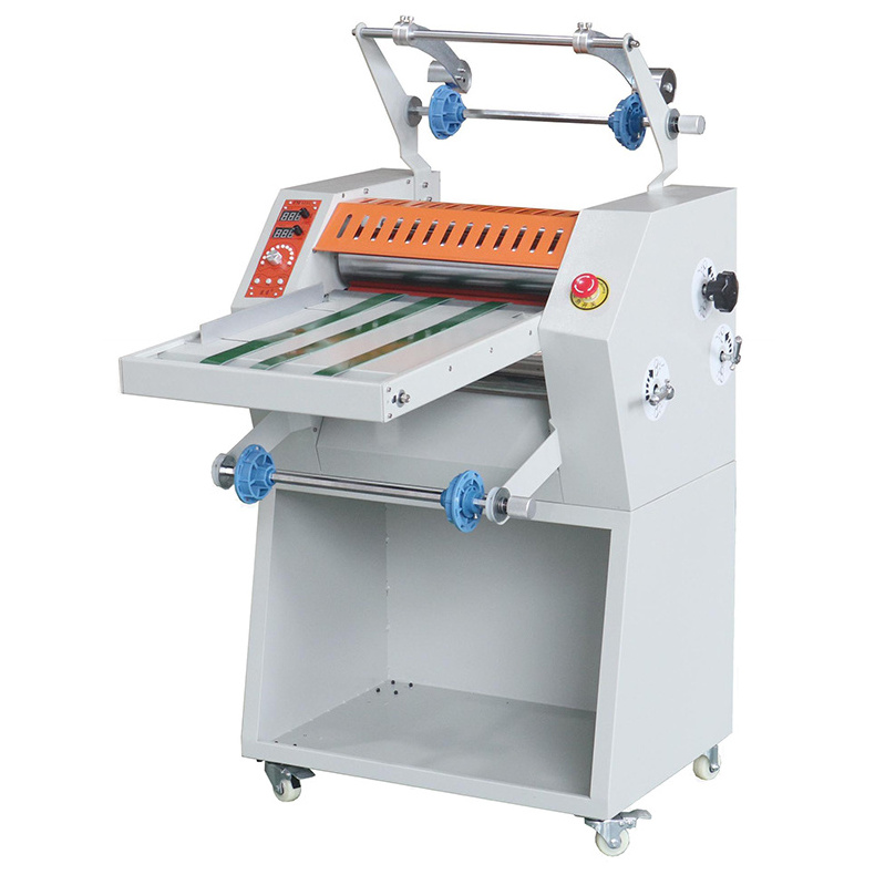 Heavy duty Hydraulic hot roll laminator Semi- automatic label printed paper Laminating machine with overlap function