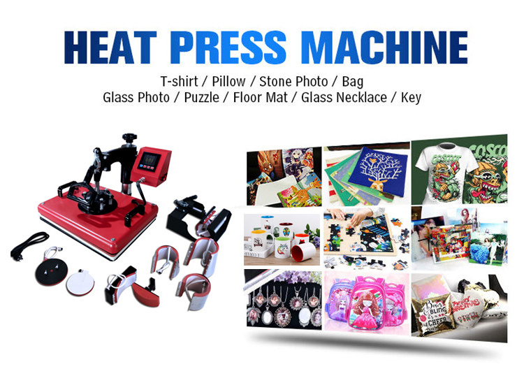 24x24 39x47 8 in1 Combo Multifunction Sublimation Desktop Iron Baseball Digital Swing Away Transfer Heat Press Machine