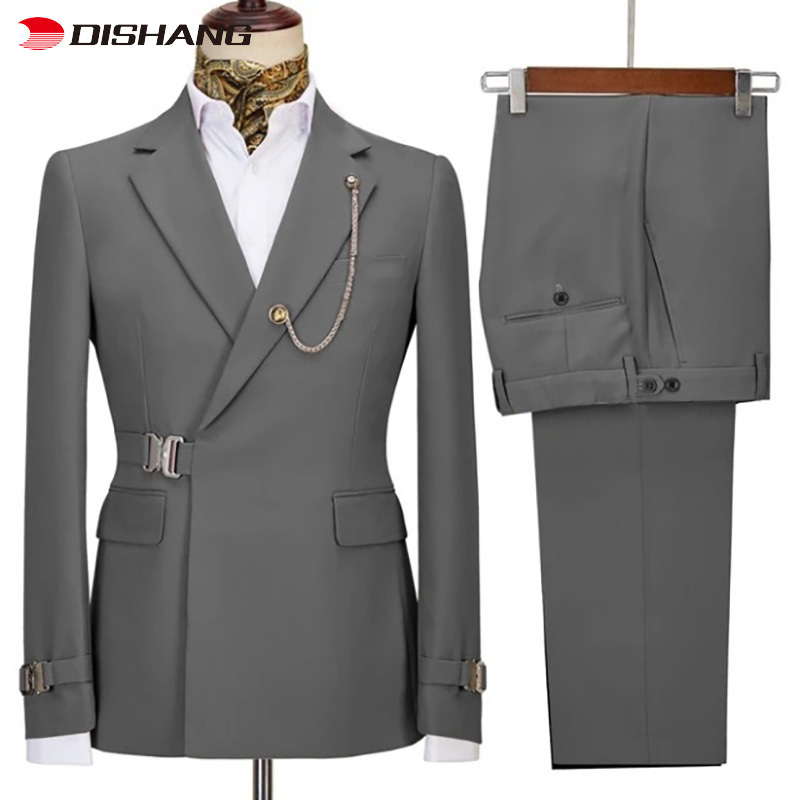 Wholesale Suits for Men New Design 2 Pieces Blazer Pants Formal Wedding Party Body Slim Fit Sets