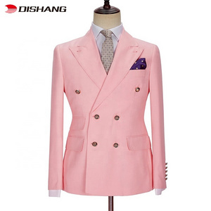 High Quality 2 Pieces Groom Tuxedos Two Buttons Peaked Lapel Groomsmen Best Man Suit Men's Wedding Blazer (Jacket+Pants)