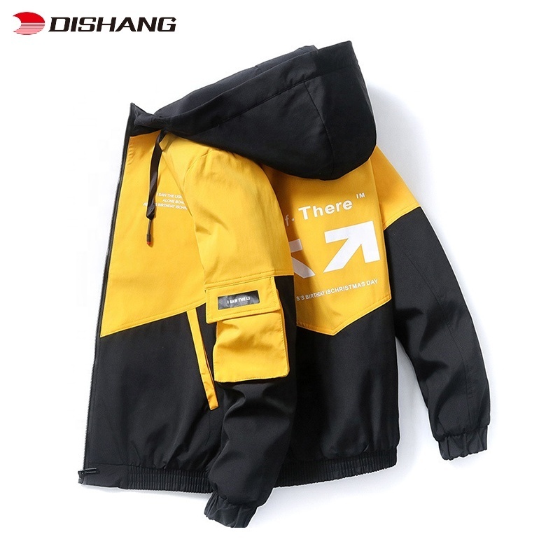 Wholesale OEM Softshell Jacket Men Outdoor Windproof Hooded Windbreaker Casual Men's Jacket