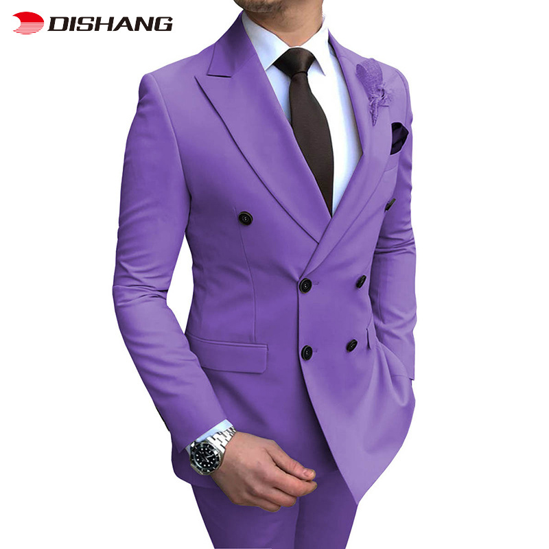 Wholesale High-quality Office Suit for Men Double Breasted Suiting Fabric Three-piece