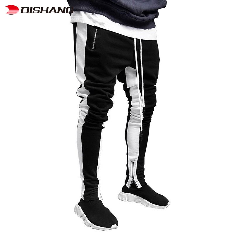 2022 Mens Elastic Waist Sports Pants Striped Gym Fitness Pants Bodybuilding Sports Pants Men's Trousers