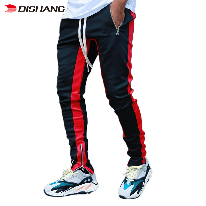 2022 Mens Elastic Waist Sports Pants Striped Gym Fitness Pants Bodybuilding Sports Pants Men's Trousers