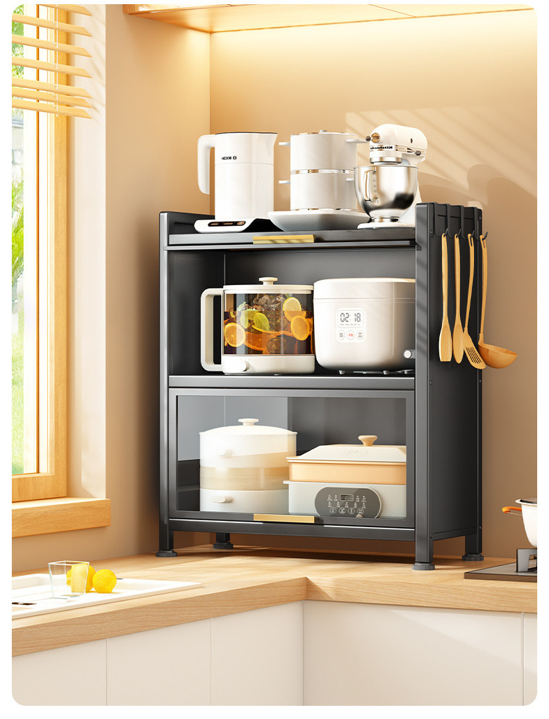 Kitchen Rotating Storage Shelves Rack Multi Layer Removable Shelf Organizer Rolling Wheels with 5 Tier Metal Carton