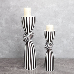 Black white creative Taper Candle Holder Table Decorations Wedding Decor Tall Candle Holders Set