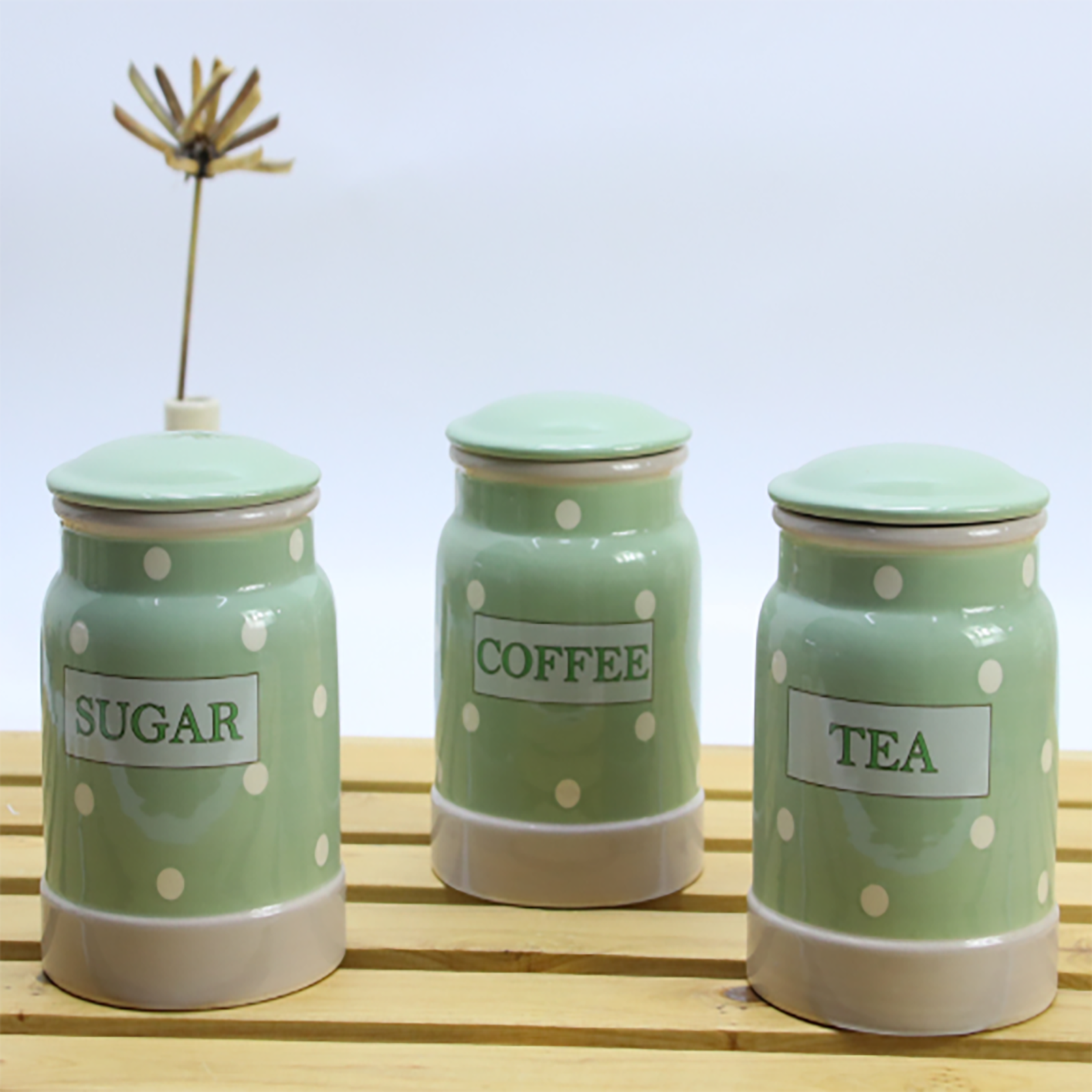 Factory Directly Tea Sugar Coffee Soffee Ceramic Cookie Storage Jar Rubber Seal