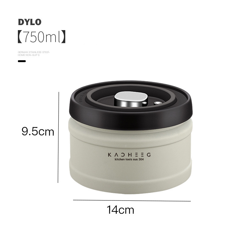 Sealing jar press vacuum coffee bean fresh-keeping tea jar moisture-proof 304 stainless steel airtight canister