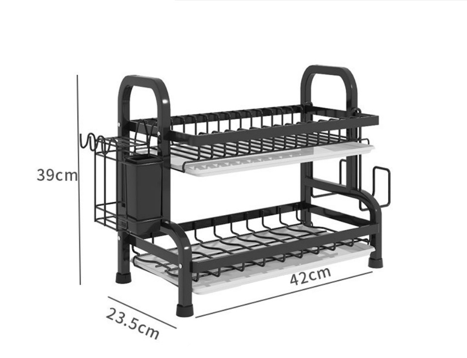 High Quality Detachable 3 Tier 304 Stainless Steel Kitchen Sink Drain Dish Rack with Plate Holder Chopping Board Rack Fork Cage