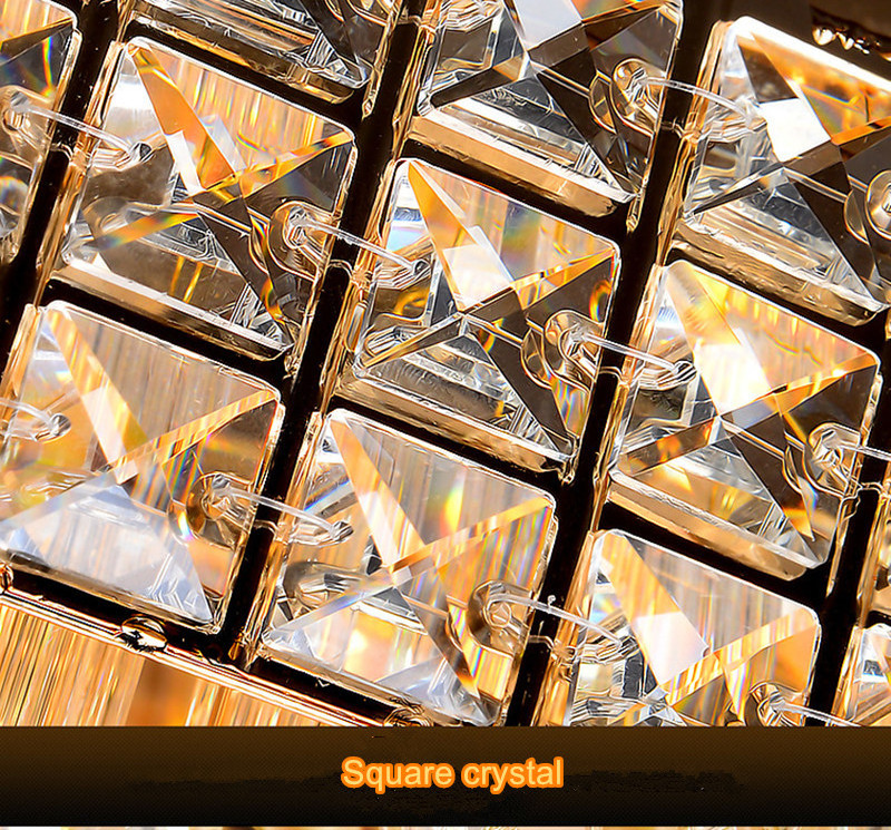 40inch long gold living room dining room 3layers luxury crystal led pendant ceiling light