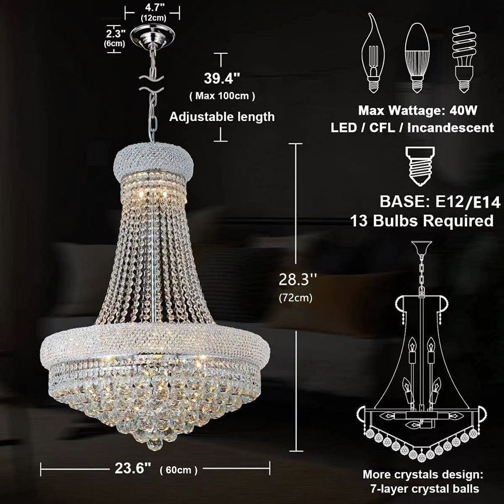 Crystal Chandelier Lighting K9 Crystal Vintage Led Ceiling Lamp Chrome Gold Chandelier