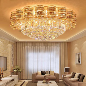 Villa Living Room Crystal Ball Ceiling Lamp Chandelier Round Crystal Ceiling Light