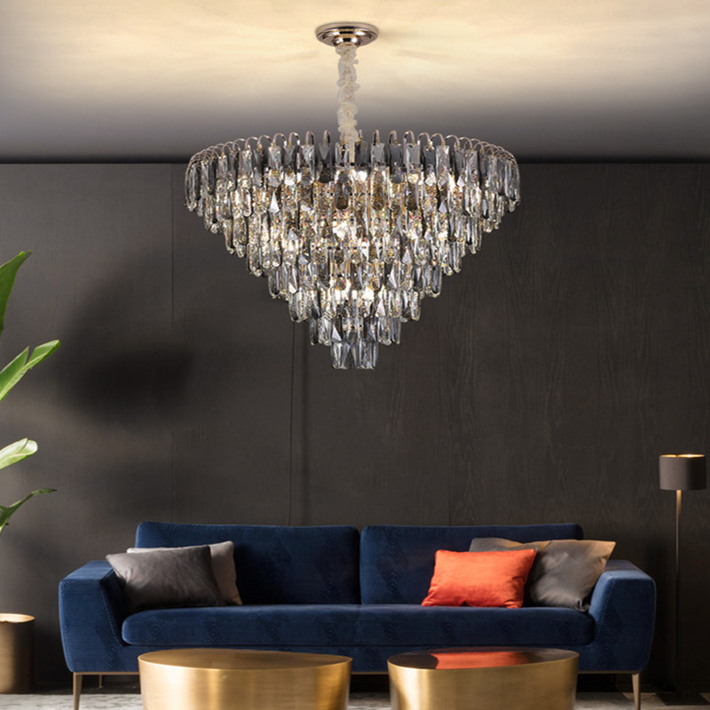 Modern Unique Black Crystal Chandeliers Ceiling Luxury For Living Room Lighting