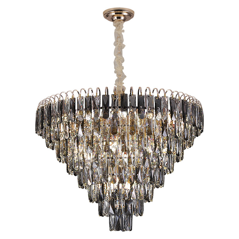 Modern Unique Black Crystal Chandeliers Ceiling Luxury For Living Room Lighting