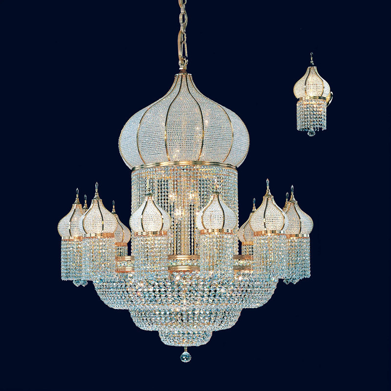 Factory Price Arab Design Mosque Gold Empire Lobby Customized Luxury Crystal Chandelier Lighting