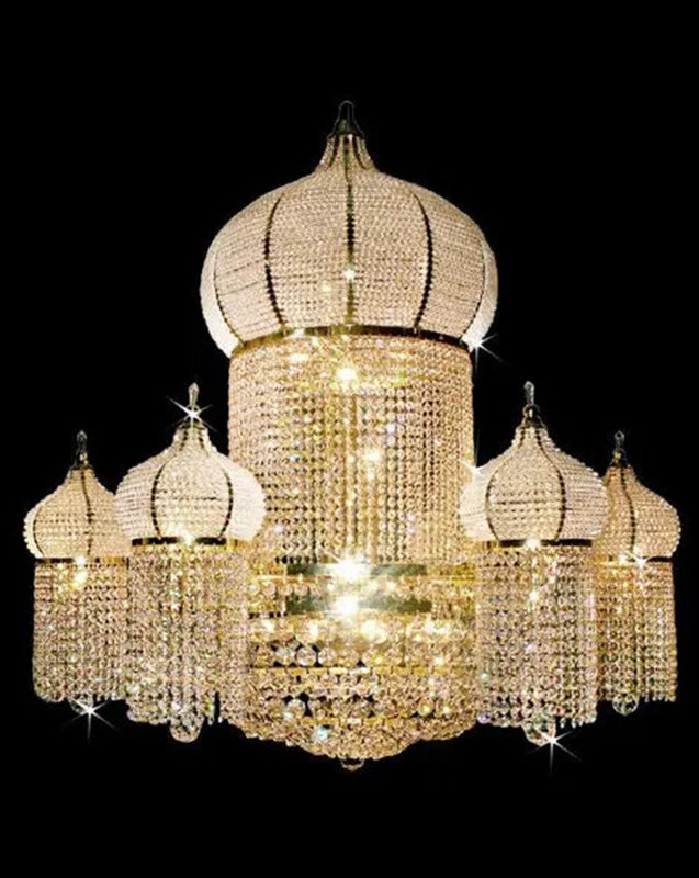 Factory Price Arab Design Mosque Gold Empire Lobby Customized Luxury Crystal Chandelier Lighting