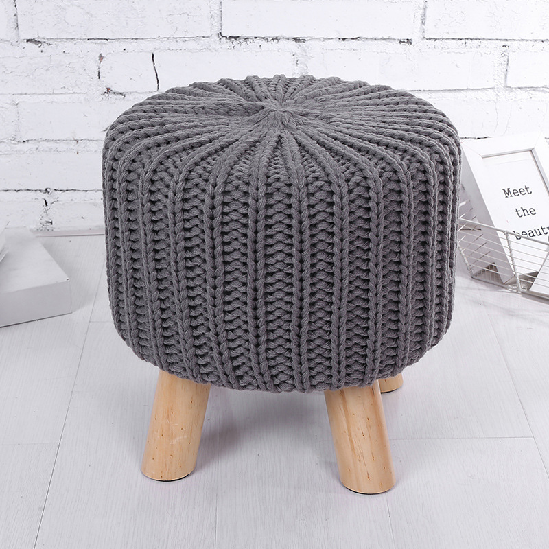 China hot sale etsy pouf ottoman diy knitted pouf pattern crochet stool for export