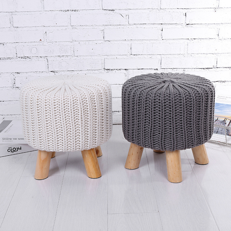 China hot sale etsy pouf ottoman diy knitted pouf pattern crochet stool for export