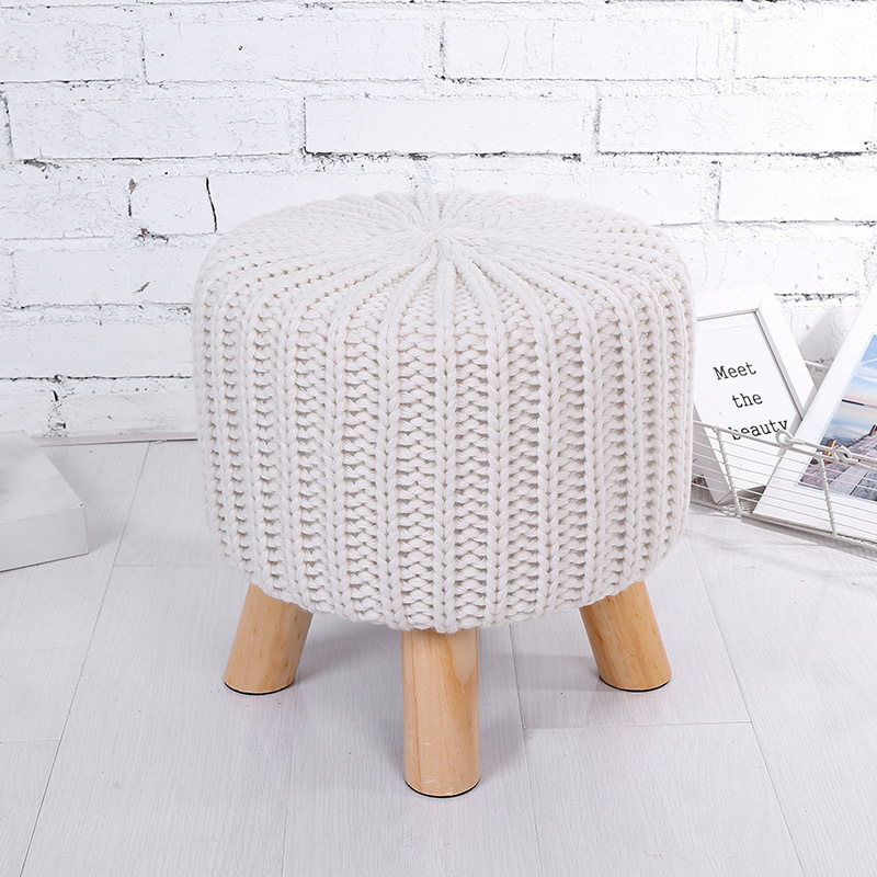 China hot sale etsy pouf ottoman diy knitted pouf pattern crochet stool for export