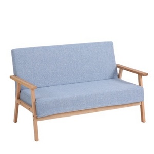 New design two seat wooden frame sofa for small apartment furniture leisure chair