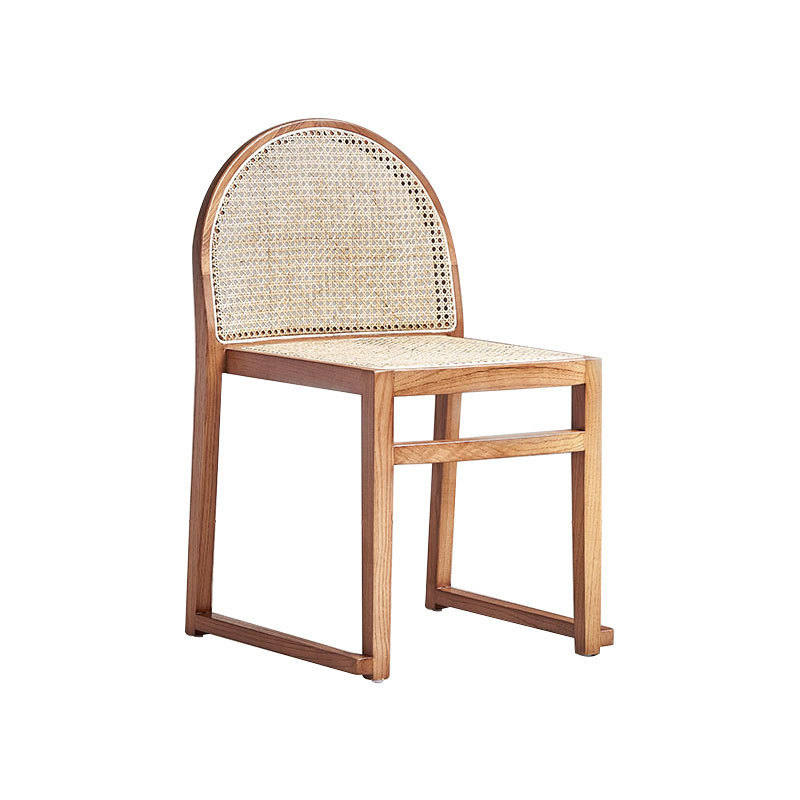 DS-WC2333 stackable round back rattan dining wooden chair