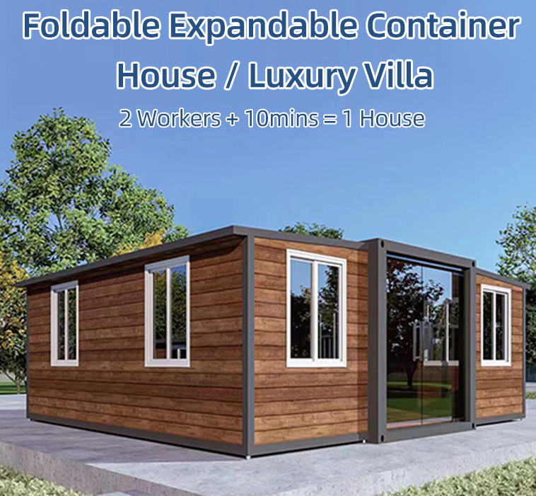 Easy Folding 40 Ft 20 Ft Prefab Container Expandable House Insulated Mobile Prefabricated Home 3 Bedroom With Kitchen tiny house