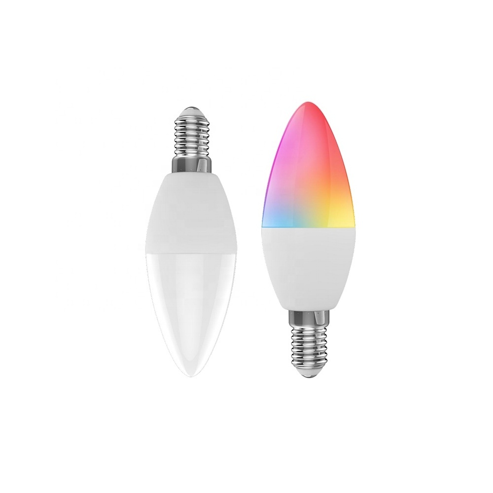 E12 E14 Candle Led Bulb 3.5W Smart Bulb Color Temperature Adjustment Zigbee Colorful smart LED Light Bulb RGB W+C Chanageable