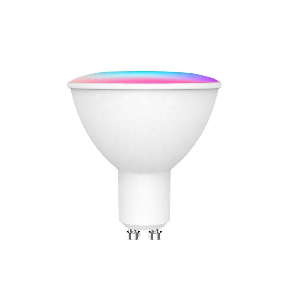 Smart Light Cup GU10 Bulb RGB W+C Changeable Flat Smart Bulb Led 3.5W Dimmable Led Bulb App Voice Remote Control WIFI