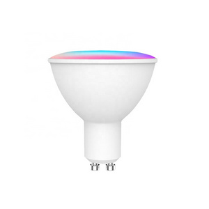 Smart Light Cup GU10 Bulb RGB W+C Changeable Flat Smart Bulb Led 3.5W Dimmable Led Bulb App Voice Remote Control WIFI