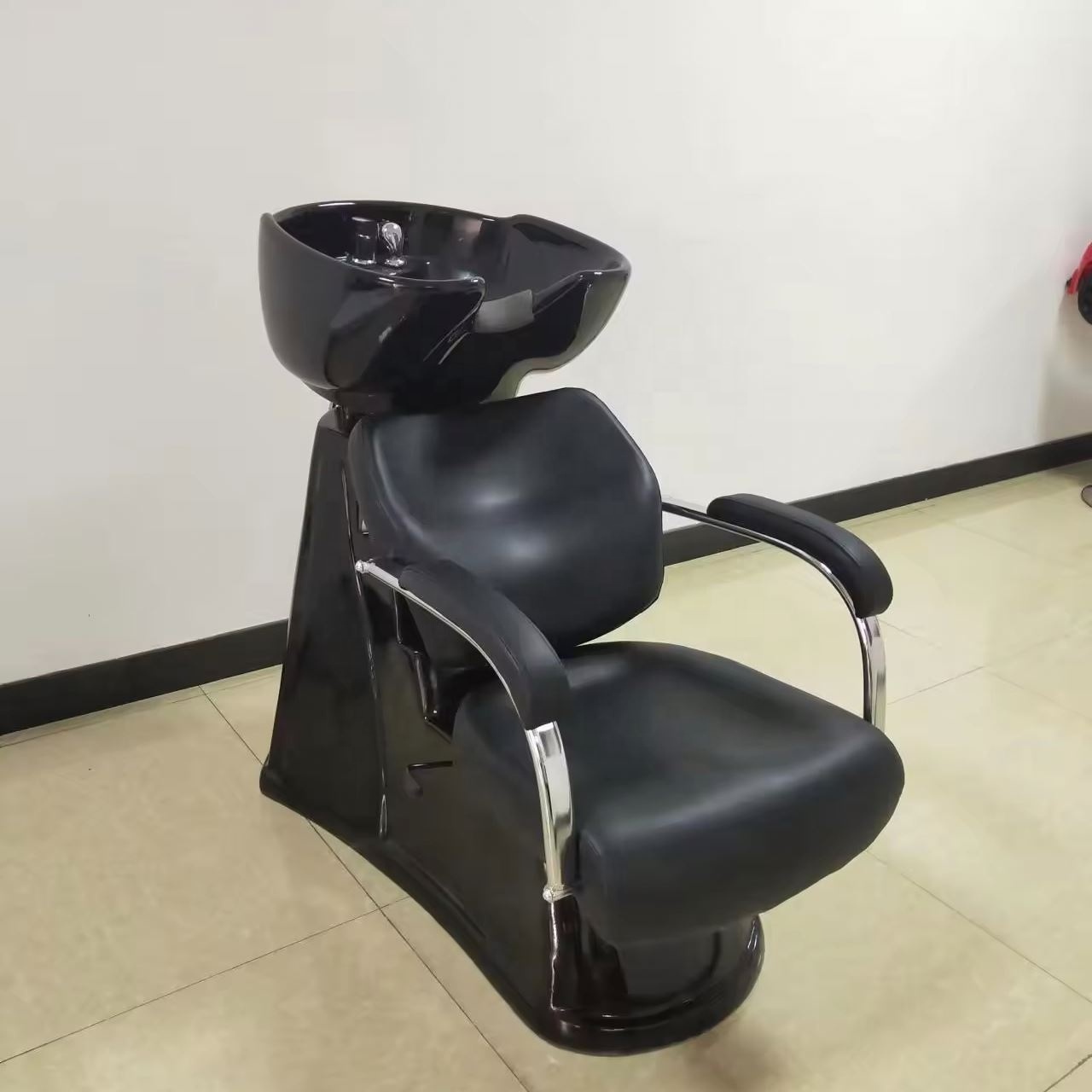 Hot selling beauty salon black brown pink shampoo chair bed hair washing for barber shop salon furniture