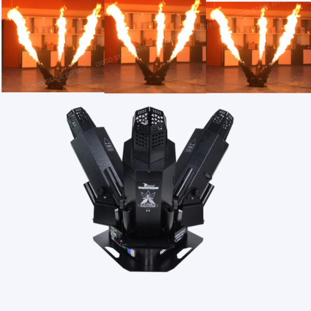 3 heads fire machine triple flame projector with safe channels dmx control for celebration dj wedding party stage disco effects