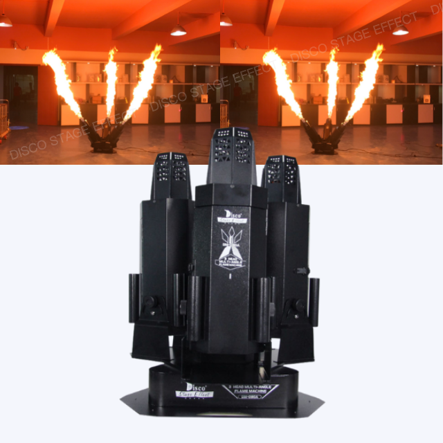 3 heads fire machine triple flame projector with safe channels dmx control for celebration dj wedding party stage disco effects