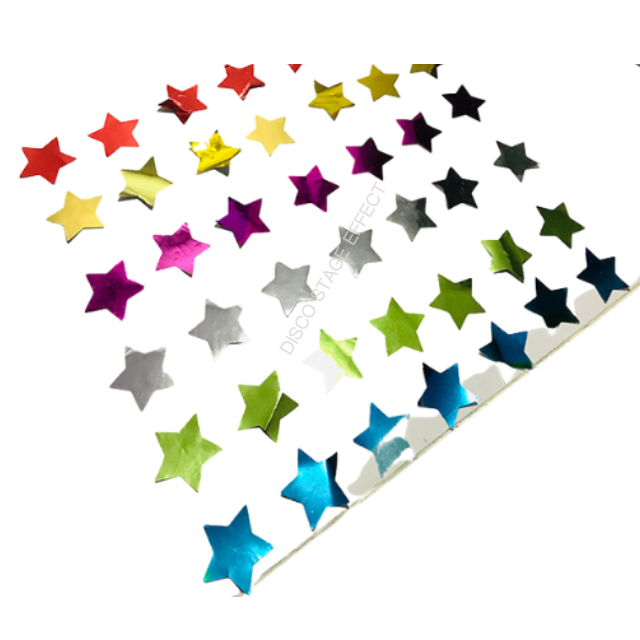 Fire retardant star gold round confetti available