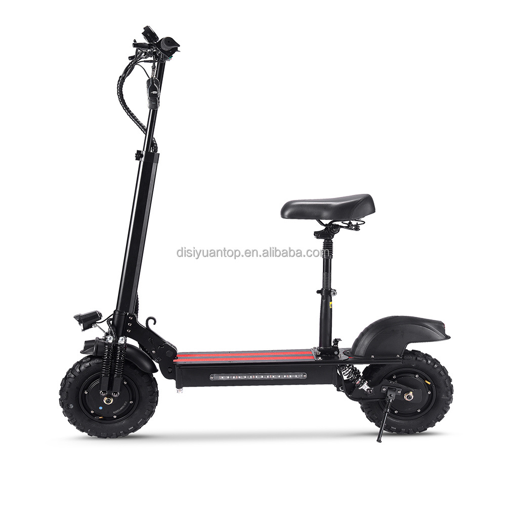 DISIYUAN 11inch High powered off-road Two Wheel dual hub  escooter E Scooter Electric folded Scooters 1000w 48v dual motor