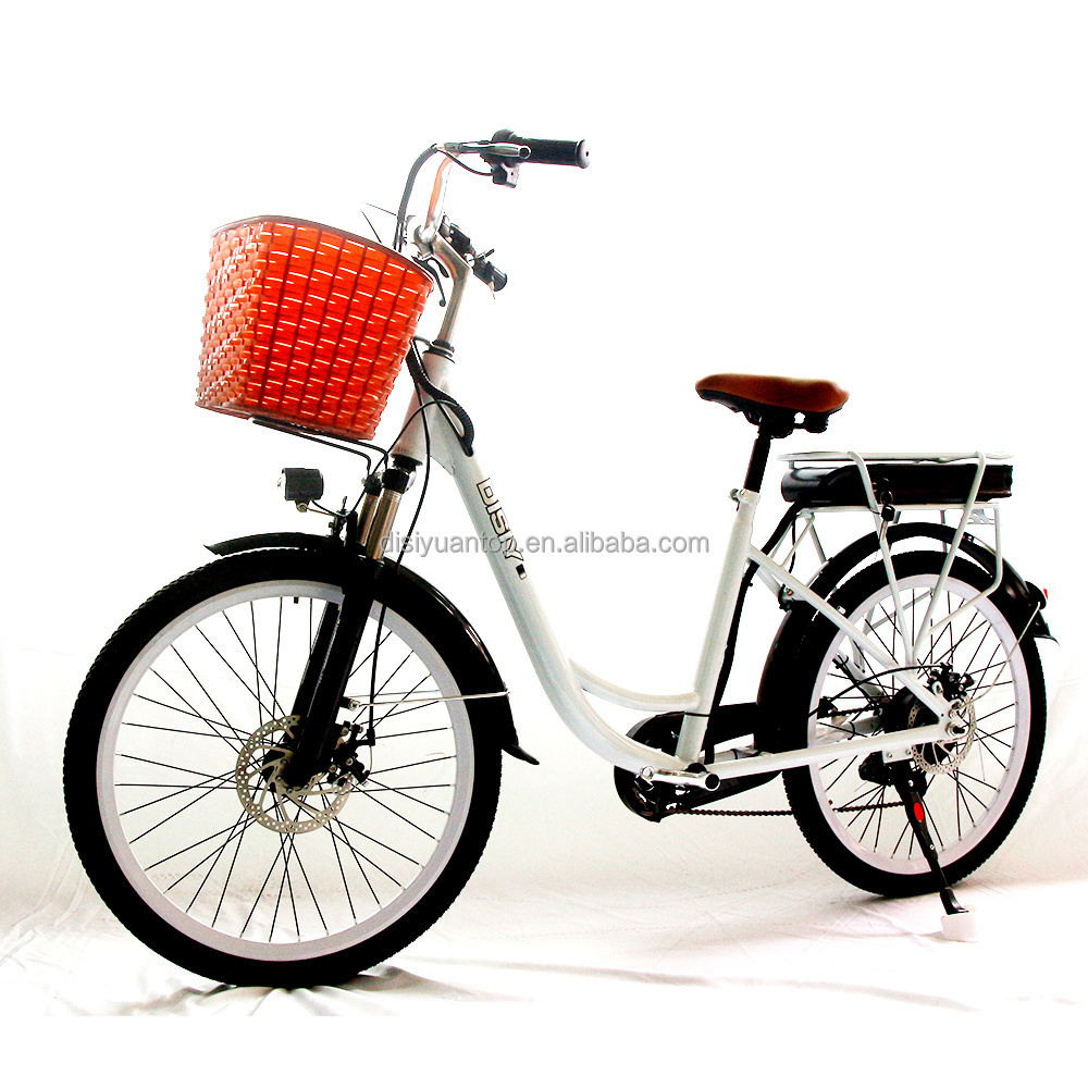 Disiyuan e-bike C05 city princess 24 inch 48V lithium battery aluminum ladies recreational bike electric bicycle