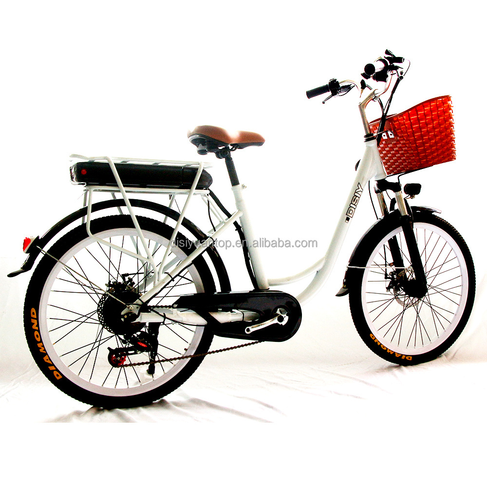 Disiyuan e-bike C05 city princess 24 inch 48V lithium battery aluminum ladies recreational bike electric bicycle