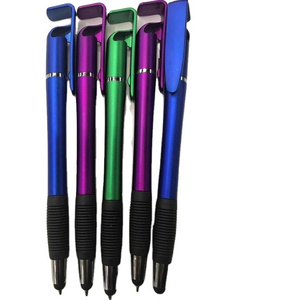 phone holder and stylus touch 3 in 1 multi function pen promotional mobile phone holder ballpoint pen