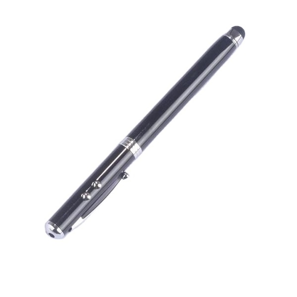 metal material 4 in 1 multi-functional stylus with laser light and led flashlight pen