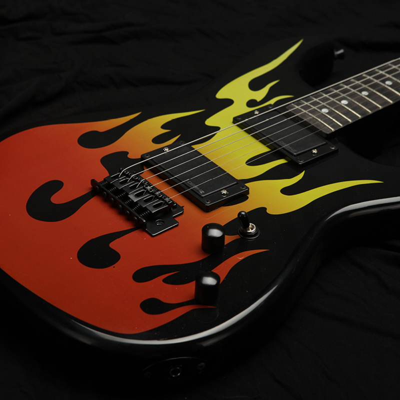 Derulo Electric Guitar St Stye Flame Coloured  Pattern Swamp ash Body Canadian maple Neck Rosewood Fretborad Dison Guitar