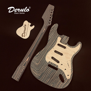 Derulo high quality diy electricguitar kit unfinished classic Alder guitar body ST type OEM Canada Maple/Rosewood Fretborad Neck