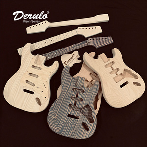 Derulo HighQuality Diy Electric Guitar Kit Unfinished Classic Alder Guitar Body ST type OEM Canada Maple/Rosewood Fretborad Neck