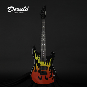 Derulo Electric Guitar St Stye Flame Coloured  Pattern Swamp ash Body Canadian maple Neck Rosewood Fretborad Dison Guitar