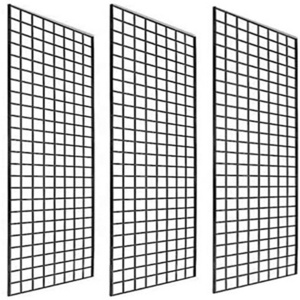 2'x6' Perfect Black Wire Mesh Metal Grid Wall Panels for Retail Display