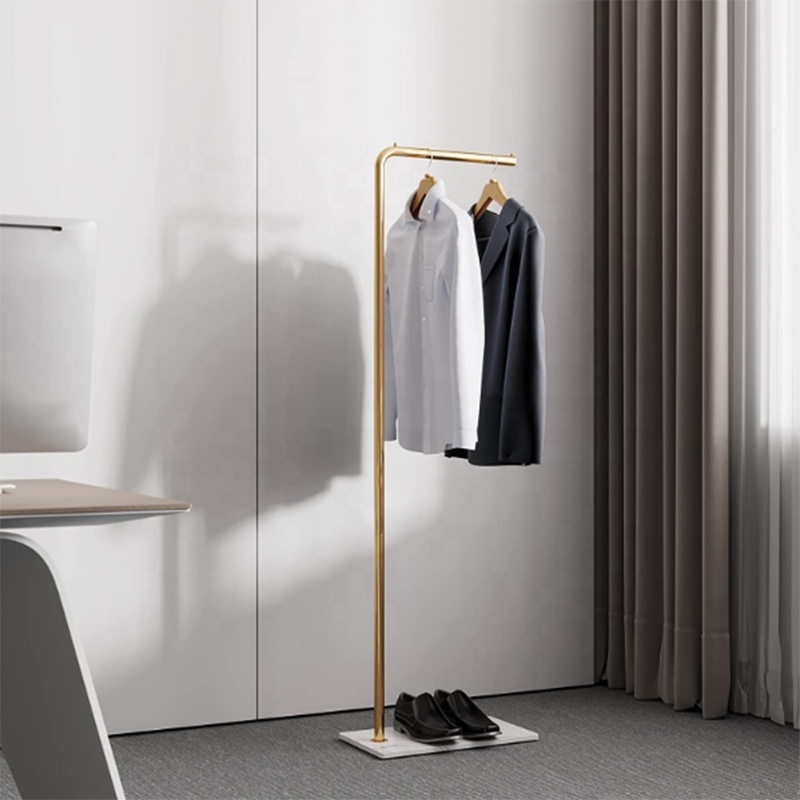 Modern entryway Metal Coat Hanger Stand with Heavy Marble Stone Base Coat Stand for Jackets, Suits, Dress Shirts