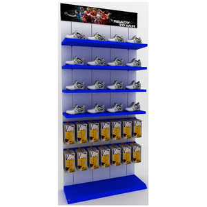 Metal Customized Multipurpose Wall Modern Brand Sport Shoes Store Rack Shoes Display Rack