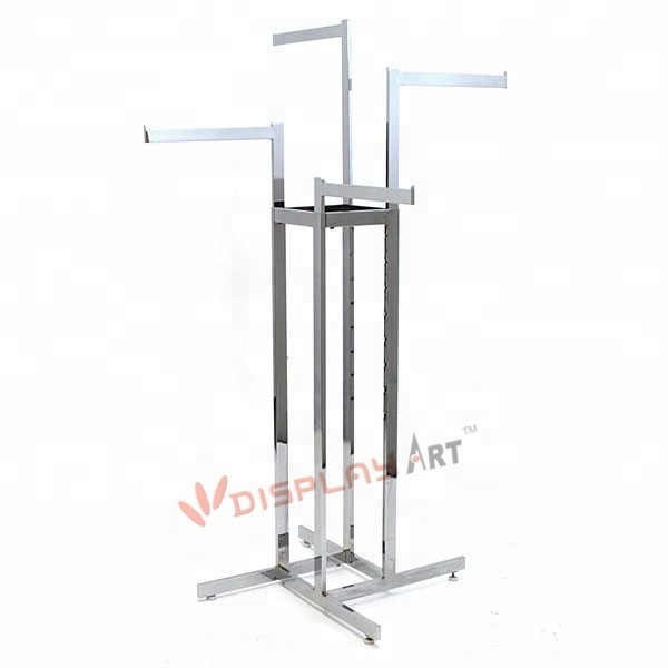 4 arm Adjustable Metal garment rack for clothes shop