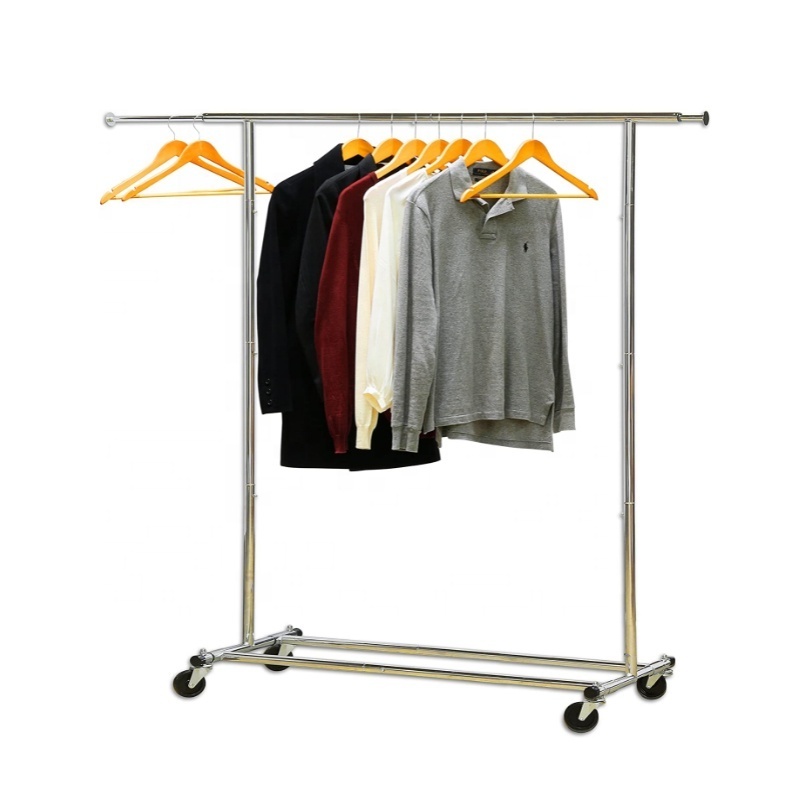 Simple Houseware Heavy Duty Chrome  Collapsible Clothing Garment Rack